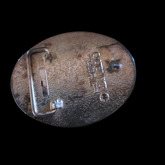 Vintage Trucker Bronze Belt Buckle with Western Motif - Picture 2 of 2